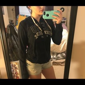 thin navy blue aero hoodie